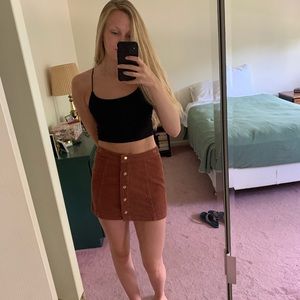 Full button corduroy skirt